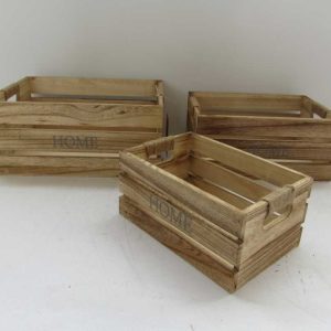 wooden crate with logo printed
