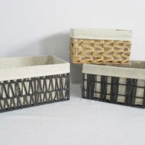 paper rope storage basket gift basket with fabric liner