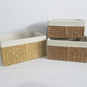 paper rope storage basket gift basket with fabric liner