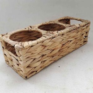 hand woven water hyacinth plant basket with metal frame can add plastic liner