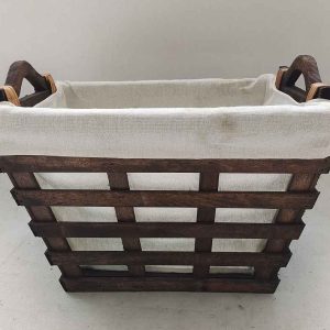wooden gift basket storage basket with fabric liner