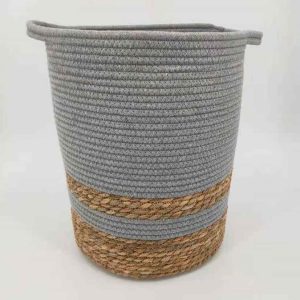 cotton rope & rush laundry basket storage basket