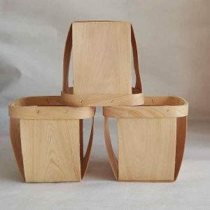 wooden chip gift basket storage basket light and nature