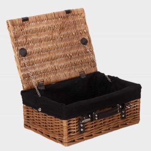 willow picnic hamper wicker gift hamper with fabric liner logo printed accepted