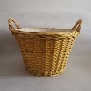 willow log basket wicker storage basket with fabric liner