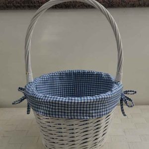 full willow Easter basket with fabric liner wicker gift basket