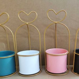 metal plant pot with stand