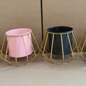 metal plant pot with stand