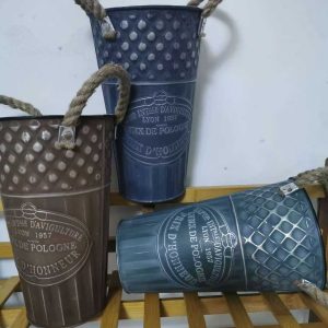 metal planter garden flower pot