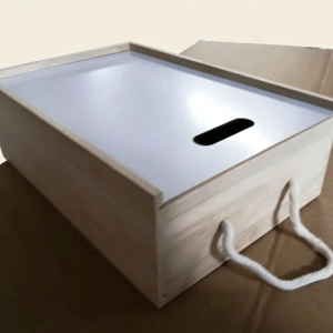 wooden wine gift box wooden olive oil box with rope handle,logo printed accepted
