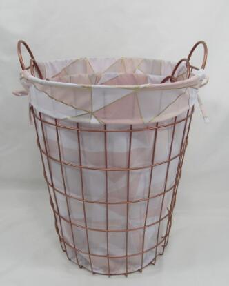 metal laundry basket,metal storage basket with liner