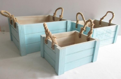 wooden crate,gift basket,wooden box,jute rope handle