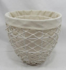 storage basket,gift basket,made of cotton rope with metal frame
