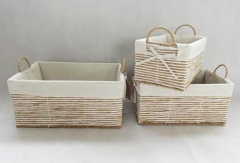 storage basket,gift basket,made of paper rope with metal frame,S/3