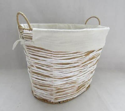 storage basket,laundry basket,made of paper rope with liner