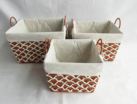 storage basket,gift basket,made of paper rope with liner