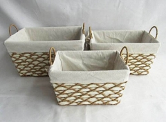 storage basket,gift basket,made of paper rope with liner