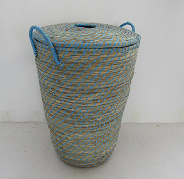 storage basket with cover,,made of sea grass