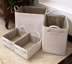 storage baskets,laundry basket,PP straw baskets with leather handle,S/4