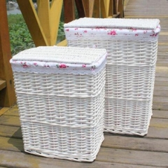 wicker laundry basket with cover,wicker storage basket,set of 2