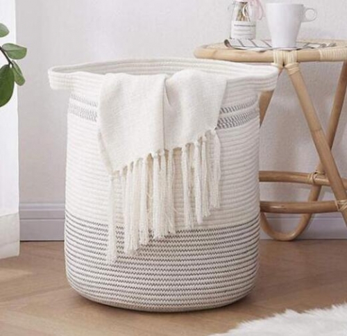cotton rope storage basket,laundry basket
