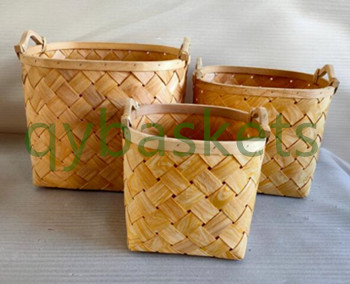 wooden chip storage basket,fruit basket,gift basket