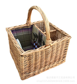 willow picnic hamper,picnic basket set,service for 2