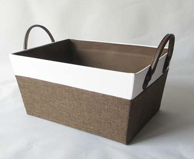 storage basket,gift basket,canvas basket,leather handle