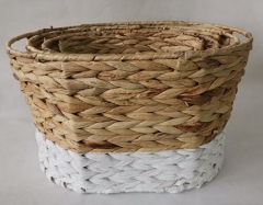 hand woven storage basket gift basket fruit basket made of water hyacinth
