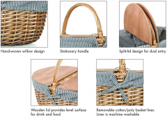 hand woven empty willow picnic basket