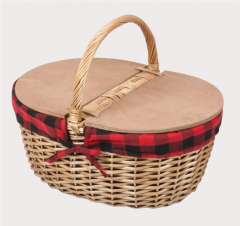 hand woven wicker basket with cover willow picnic basket