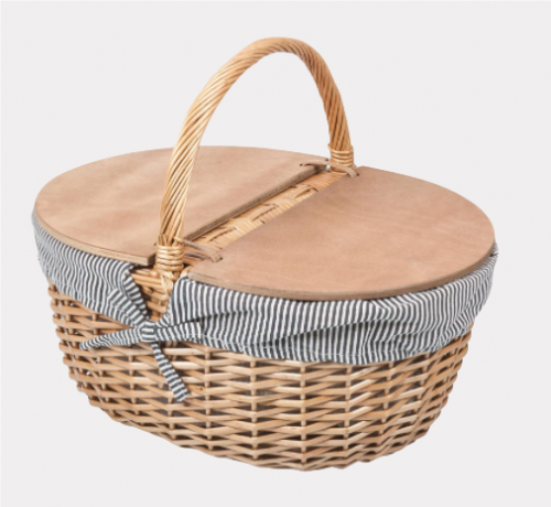hand woven wicker basket with cover willow picnic basket