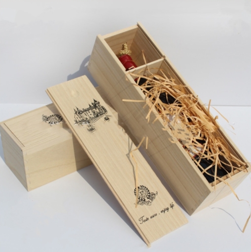 wooden wine gift box for single bottle